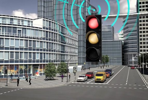 Tecnologia de semáforos inteligentes que se comunicam com os carros