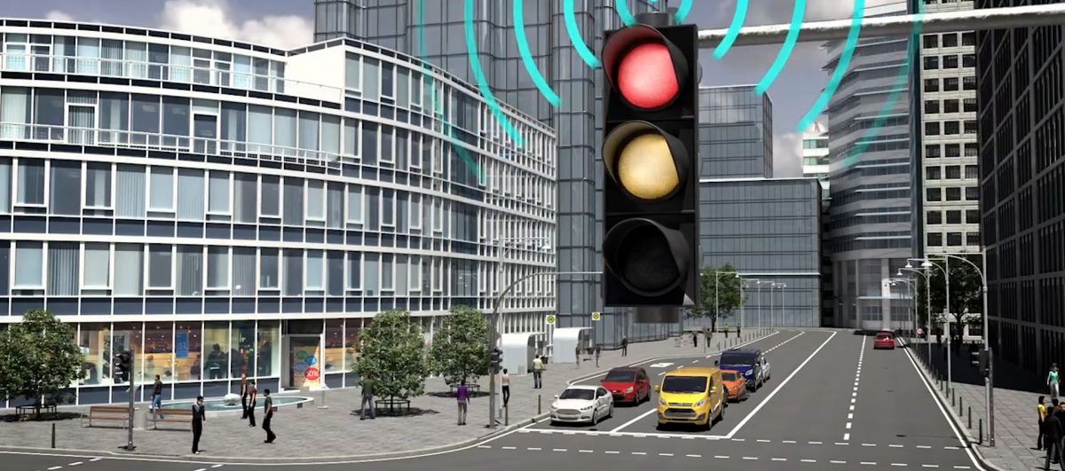 Tecnologia de semáforos inteligentes que se comunicam com os carros